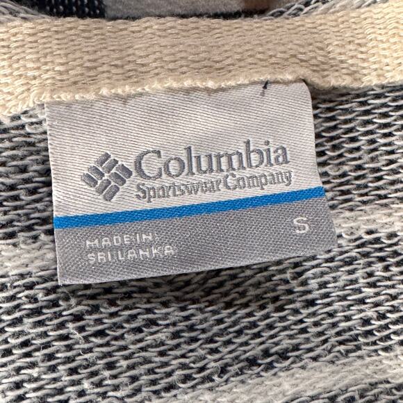 Columbia Small PFG Pullover Top Hooded Striped Stretch Long Sleeve Pocket V-Neck - Picture 8 of 9